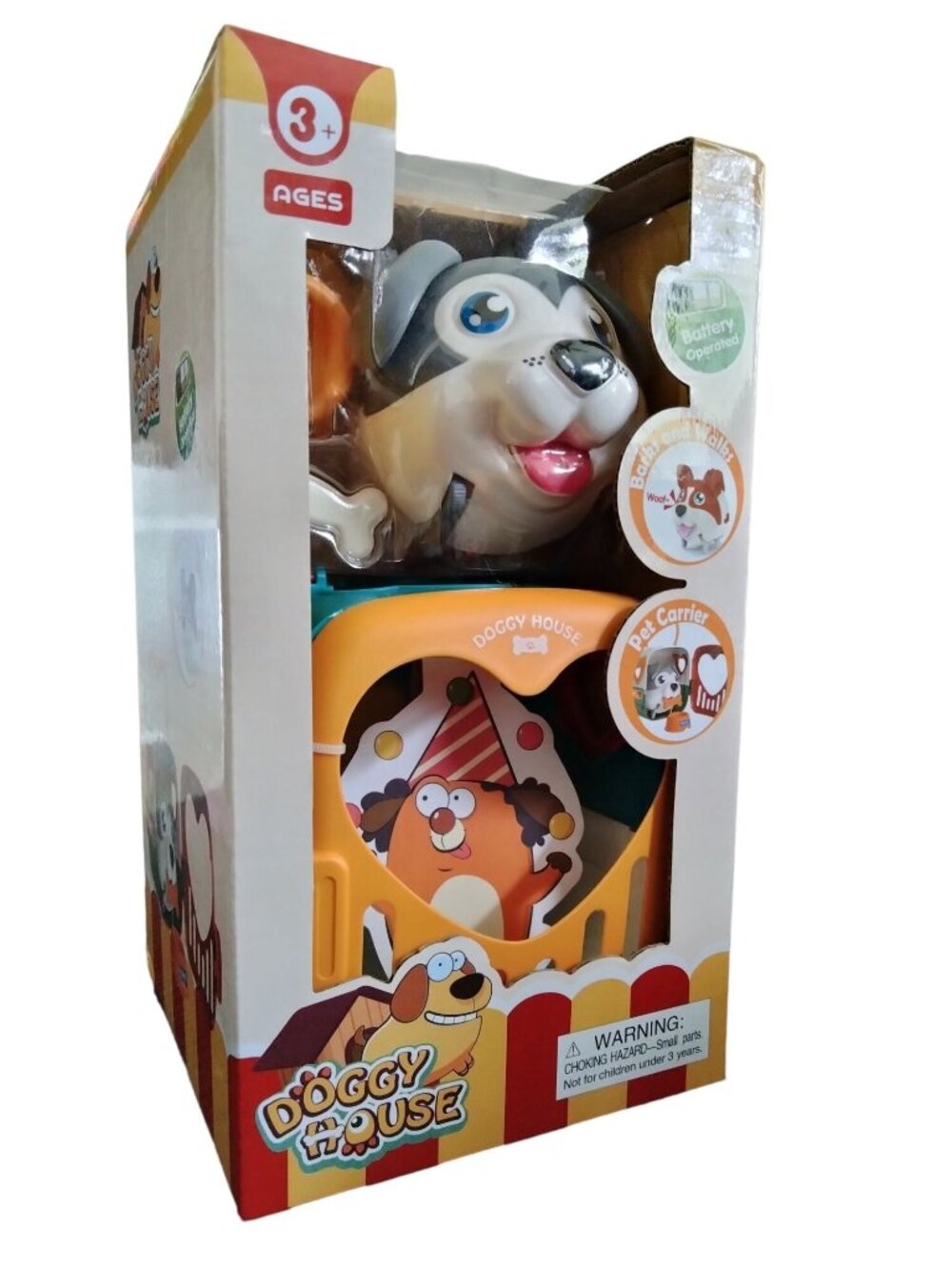 Doggy House Pet Puppy Toy w/ Carrier Barks & Walks Battery-Operated Ages 3+ Gift